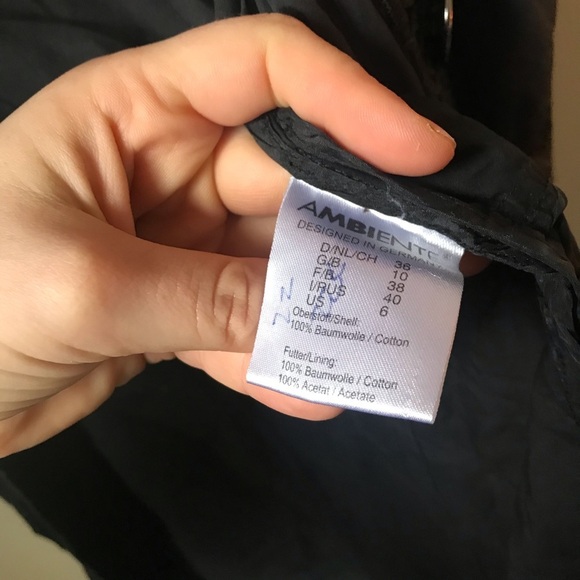 Ambiente Embroidered Black Coat, size 6 - Picture 7 of 10